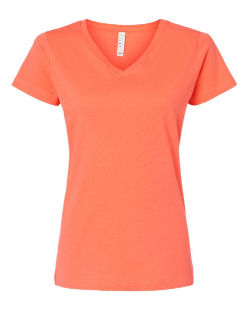 LAT - Women's Fine Jersey V-Neck Tee - L - 3507