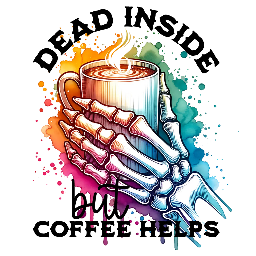 Skeleton Hand Coffee Mug DTF Transfer Ready to Press