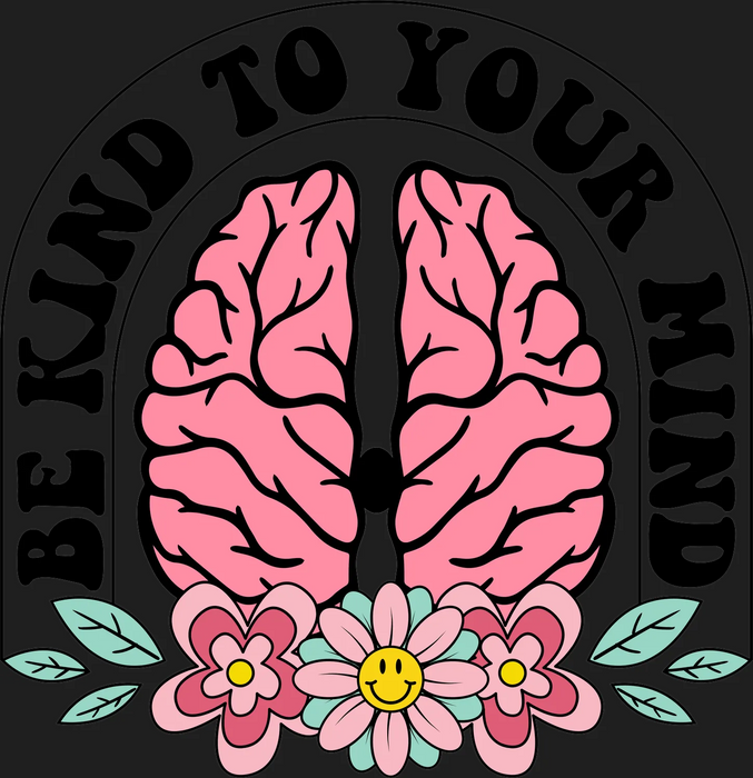 Brain Flowers DTF Transfer Ready to Press