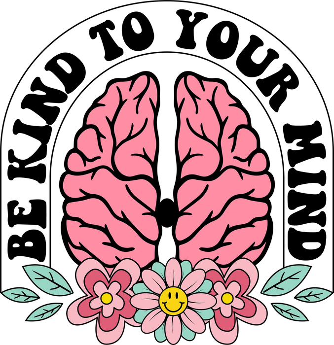 Brain Flowers DTF Transfer Ready to Press