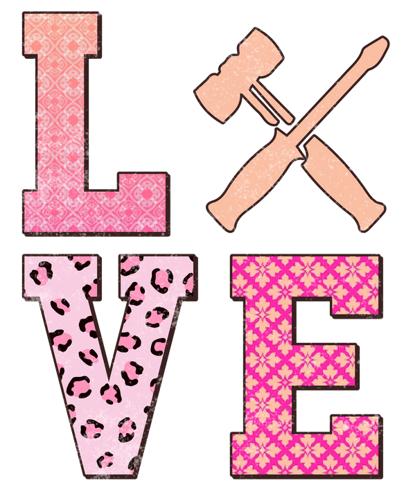 DTF Craft Love Hammer Print for Apparel