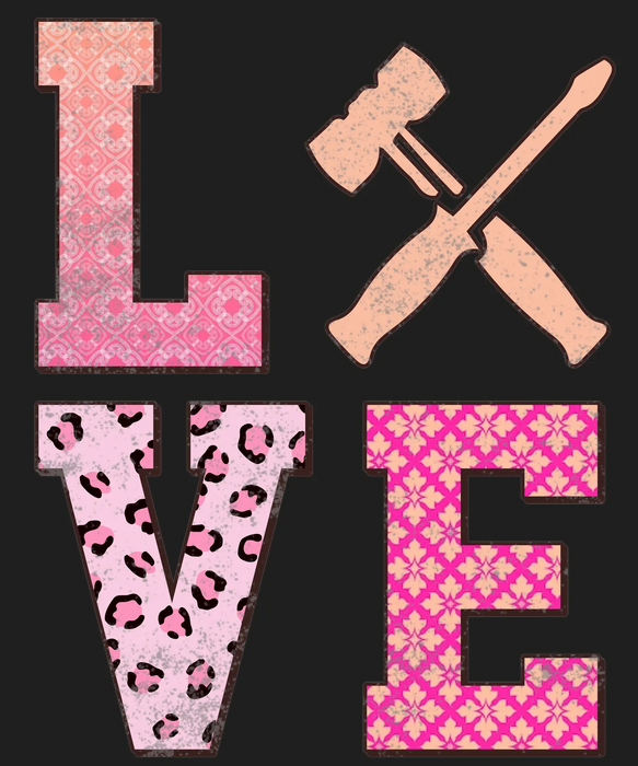 DTF Craft Love Hammer Print for Apparel