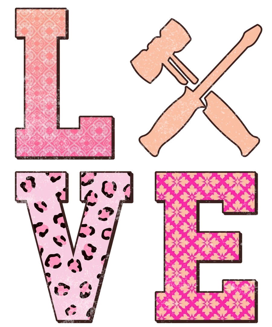 DTF Craft Love Hammer Print for Apparel