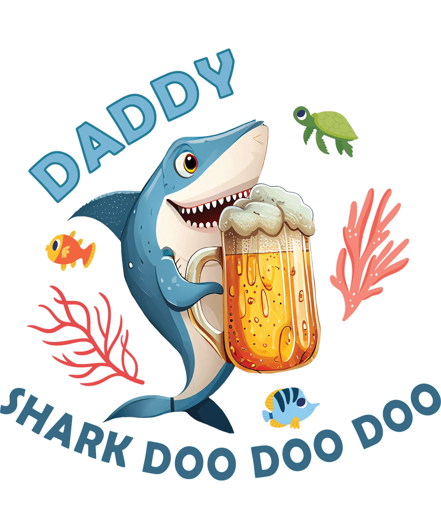 Daddy Shark Doo Doo Doo Design - DTF Ready To Press