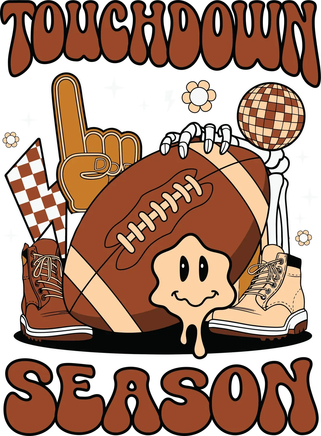 Touchdown Season Retro Football Ready to Press