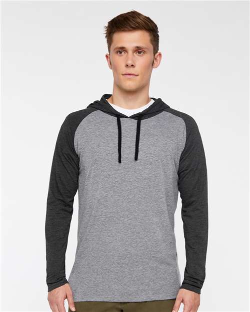 Fine Jersey Hooded Long Sleeve Raglan T-Shirt