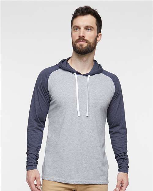 Fine Jersey Hooded Long Sleeve Raglan T-Shirt