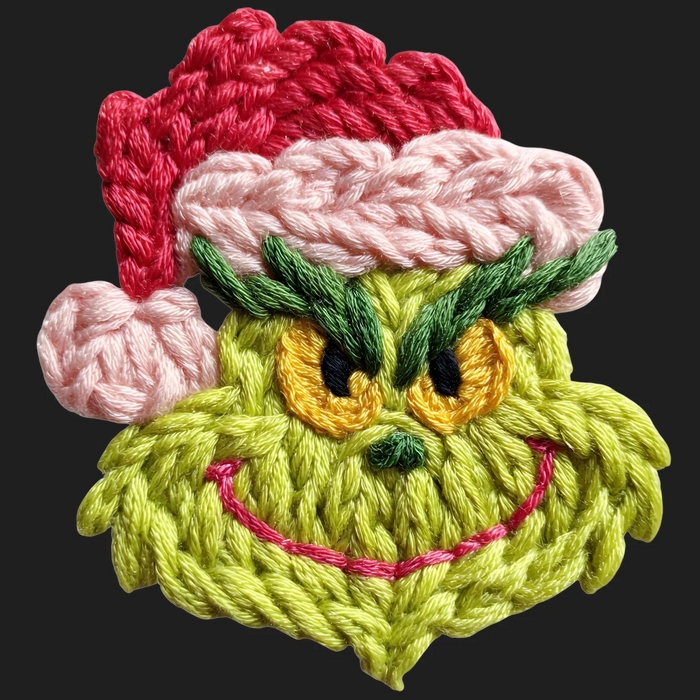 Grinch Face DTF Transfer Ready to Press