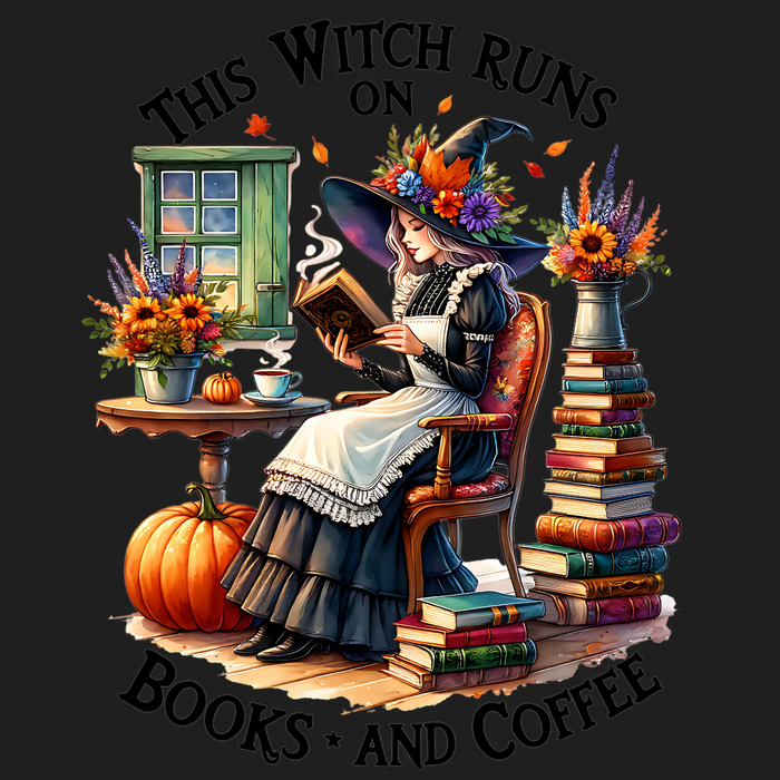Autumn Witch Reading DTF Transfer Ready to Press