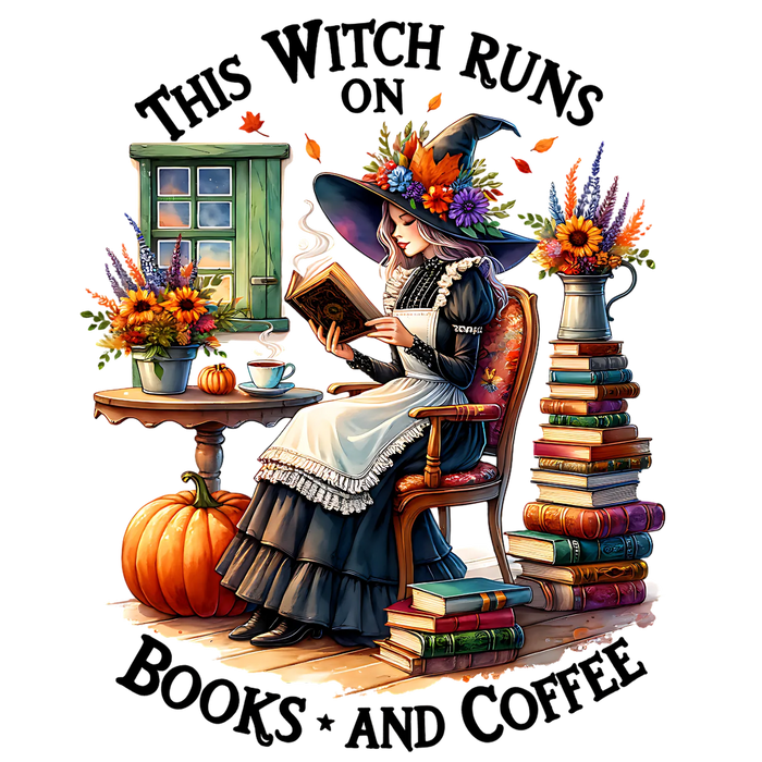 Autumn Witch Reading DTF Transfer Ready to Press