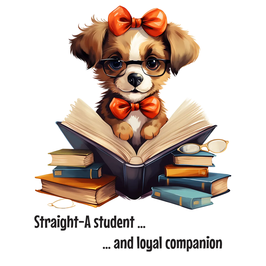 Puppy Reads Books DTF Transfer Ready to Press