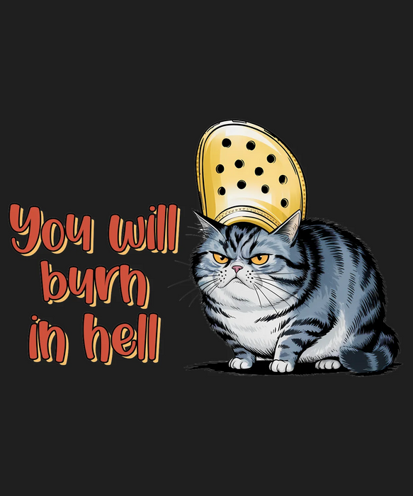 Dark Humor Cat Graphic DTF Transfer Ready to Press