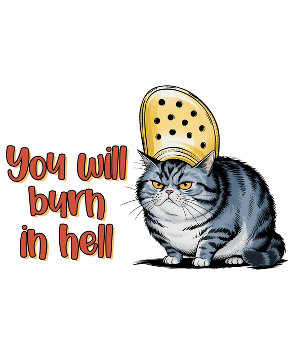 Dark Humor Cat Graphic DTF Transfer Ready to Press