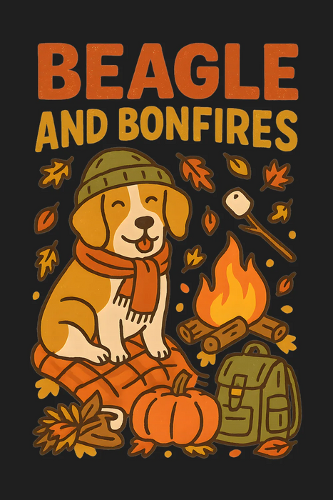 Beagle and Bonfires DTF Transfer Ready to Press