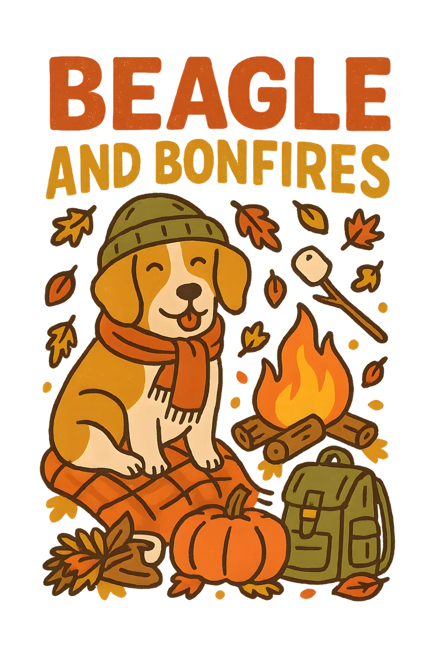 Beagle and Bonfires DTF Transfer Ready to Press