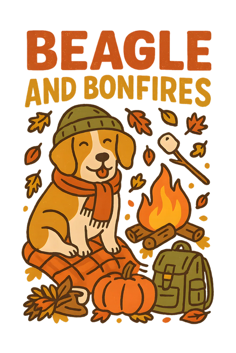 Beagle and Bonfires DTF Transfer Ready to Press
