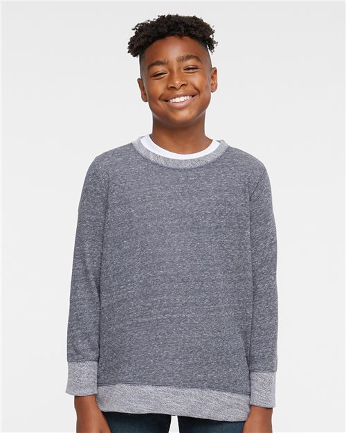 Youth Harborside Mélange French Terry Long Sleeve with Elbow Patches