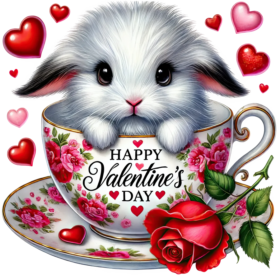 Happy Valentine's Day Bunny Design | DTF Center