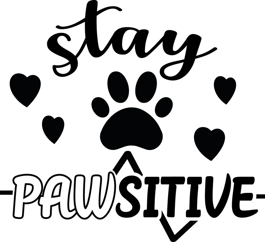 Paw Print Heart DTF Transfer Ready to Press
