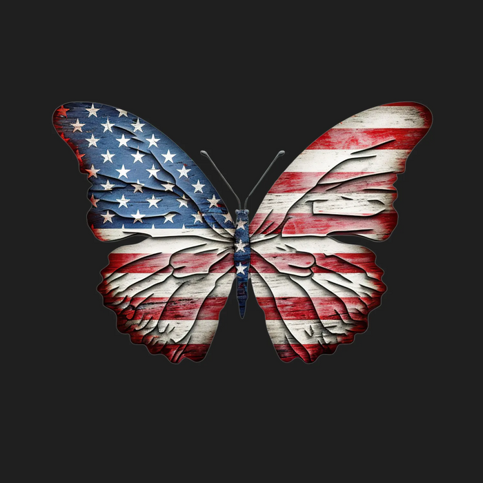 Patriotic Butterfly DTF Transfer Ready to Press