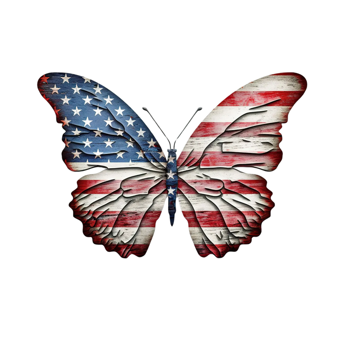Patriotic Butterfly DTF Transfer Ready to Press