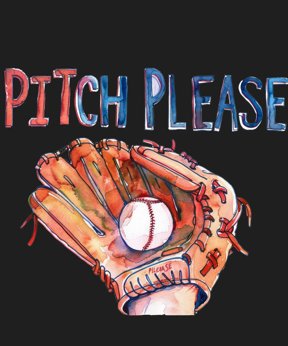 Baseball Glove DTF Ready to Press 'Pitch Please'