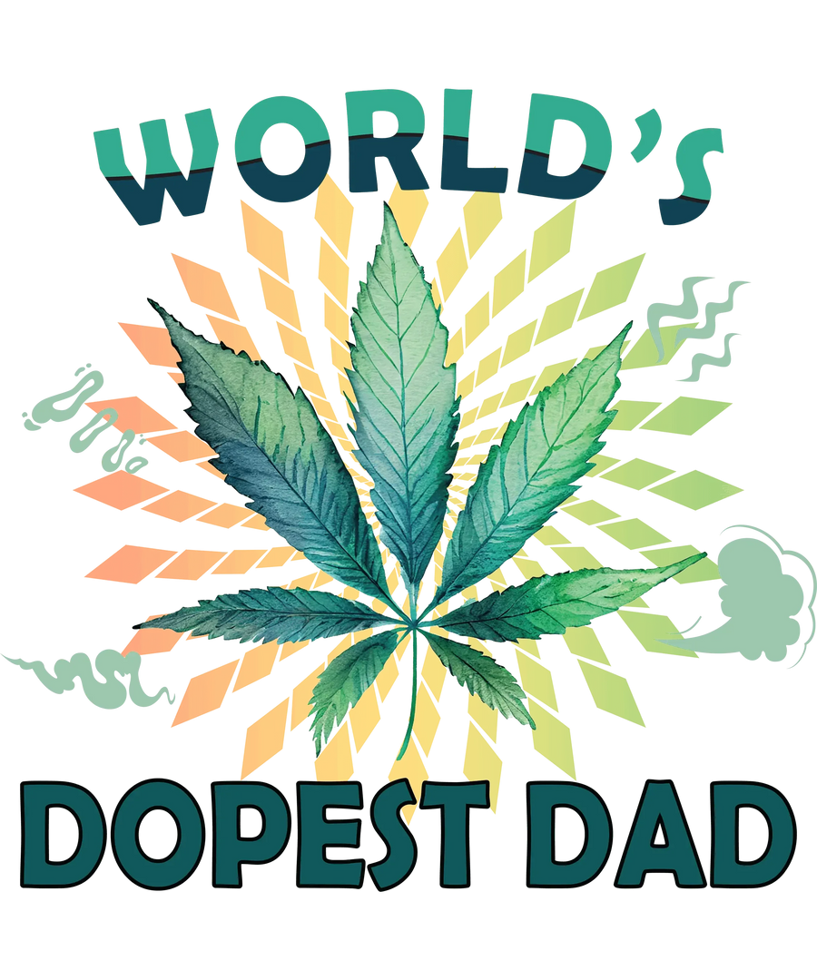 Design "World's Dopest Dad" - DTF Ready To Press