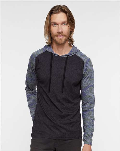 Fine Jersey Hooded Long Sleeve Raglan T-Shirt