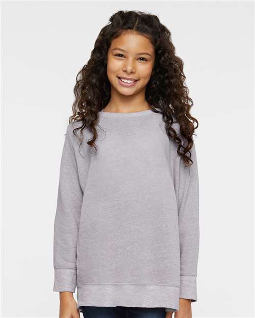 Youth Harborside Mélange French Terry Long Sleeve with Elbow Patches