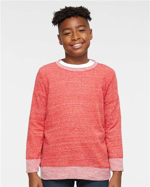 Youth Harborside Mélange French Terry Long Sleeve with Elbow Patches