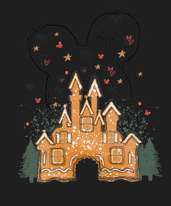 Gingerbread House DTF Transfer Ready to Press