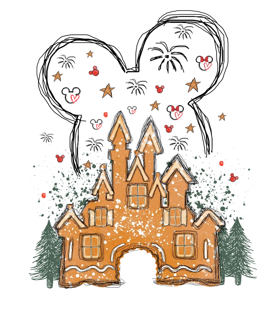 Gingerbread House DTF Transfer Ready to Press