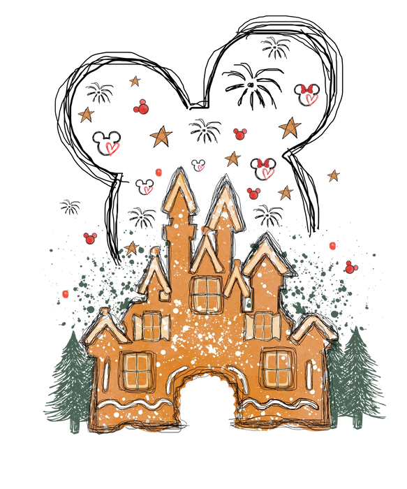 Gingerbread House DTF Transfer Ready to Press