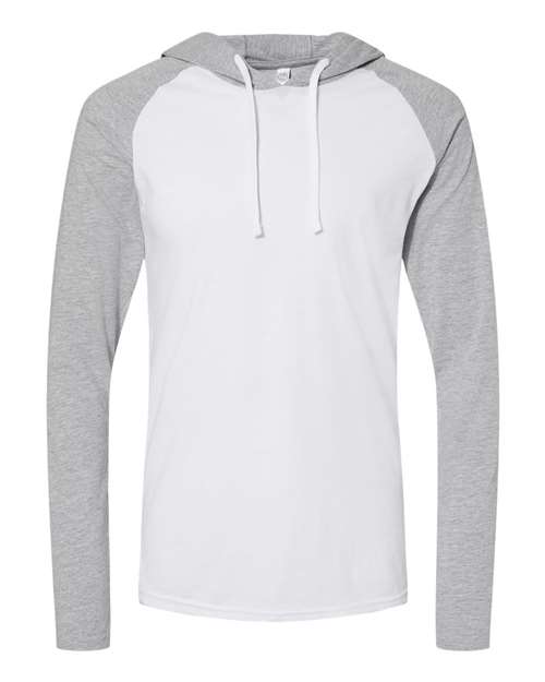 Fine Jersey Hooded Long Sleeve Raglan T-Shirt