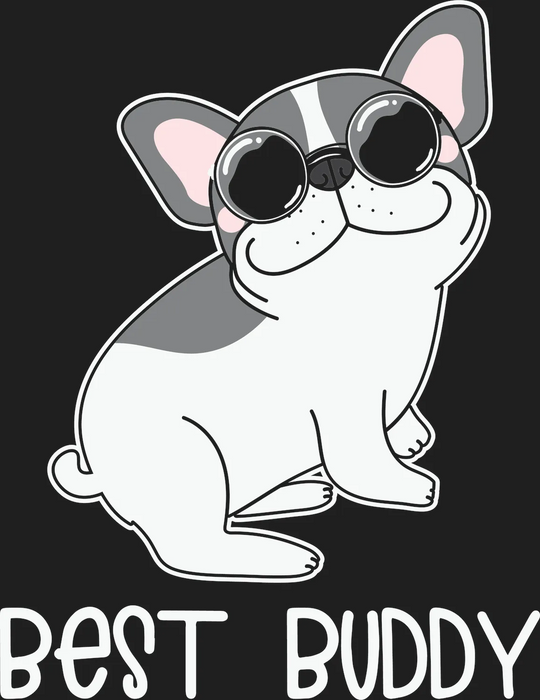 Best Buddy French Bulldog DTF Transfer Ready to Press