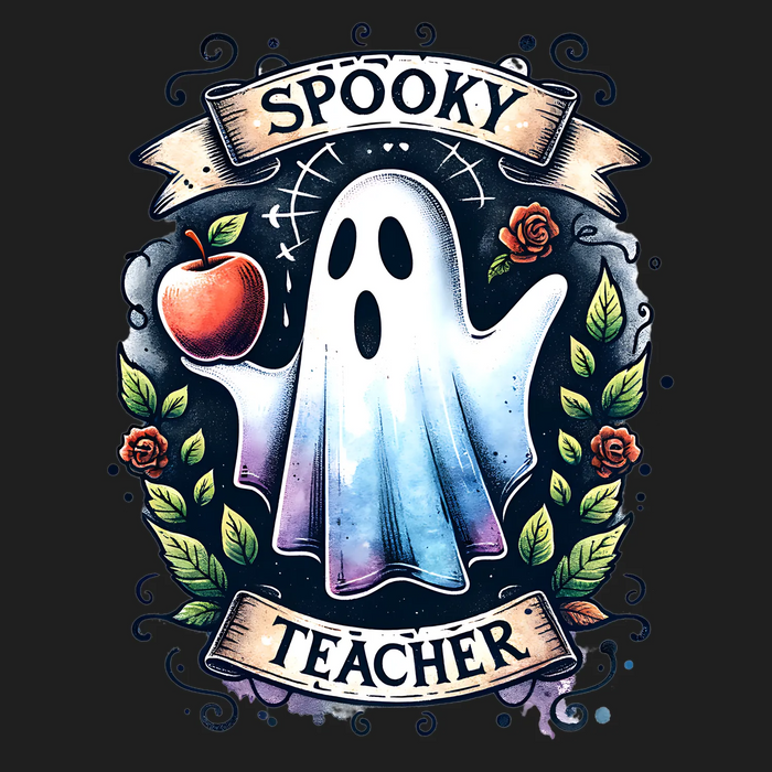 Spooky Teacher Ghost DTF Transfer Ready to Press