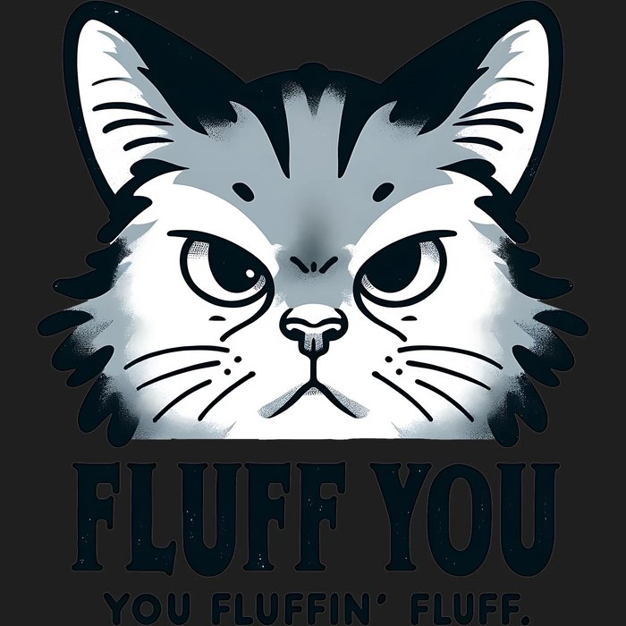 Cat DTF Transfer Ready to Press: Fluff You