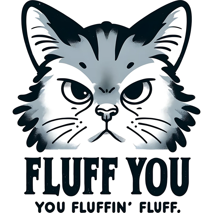 Cat DTF Transfer Ready to Press: Fluff You