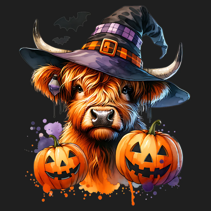 Halloween Highland Cow DTF Transfer Ready to Press