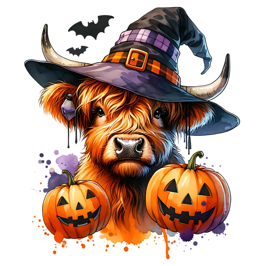 Halloween Highland Cow DTF Transfer Ready to Press