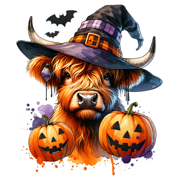 Halloween Highland Cow DTF Transfer Ready to Press