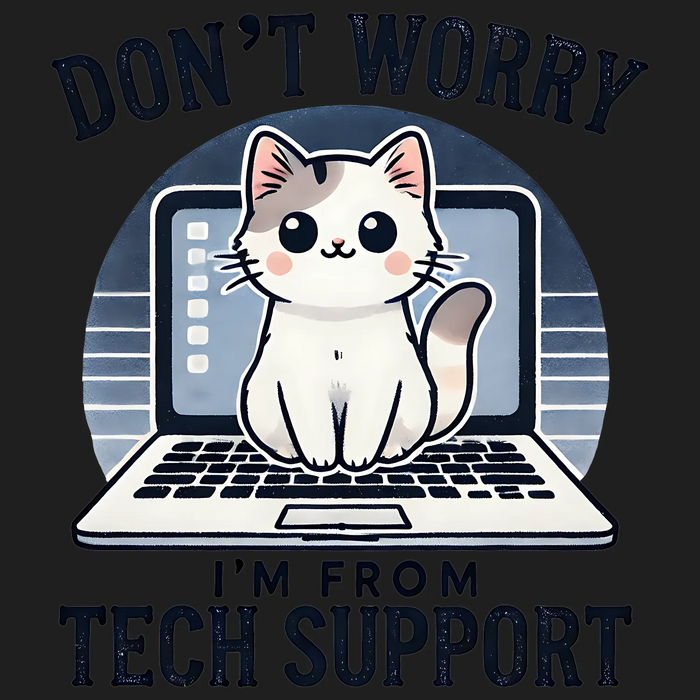 Cat Tech Support DTF Transfer Ready to Press