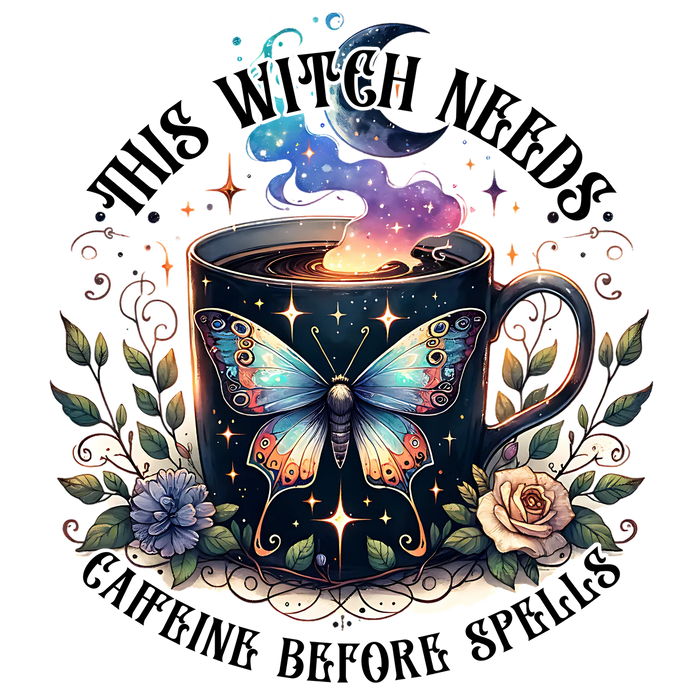 Witchy Coffee Magic DTF Transfer Ready to Press