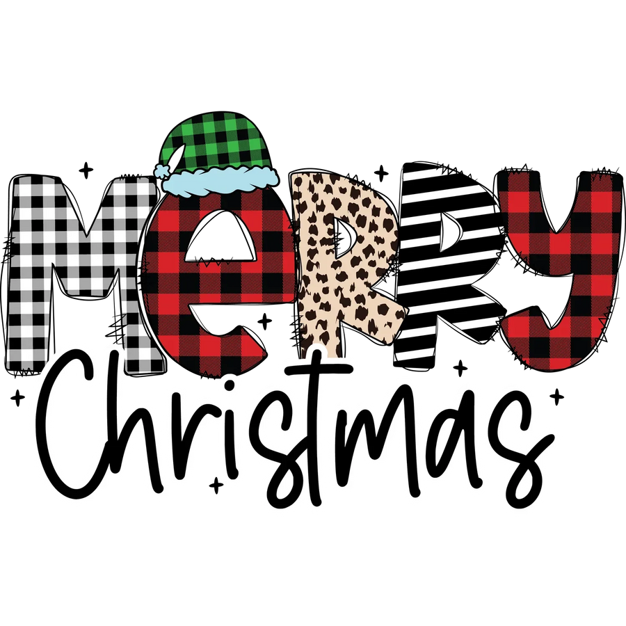 Merry Christmas DTF Transfer Ready to Press
