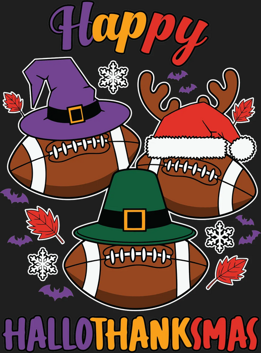 Happy Hallothanksmas DTF Transfer Ready to Press