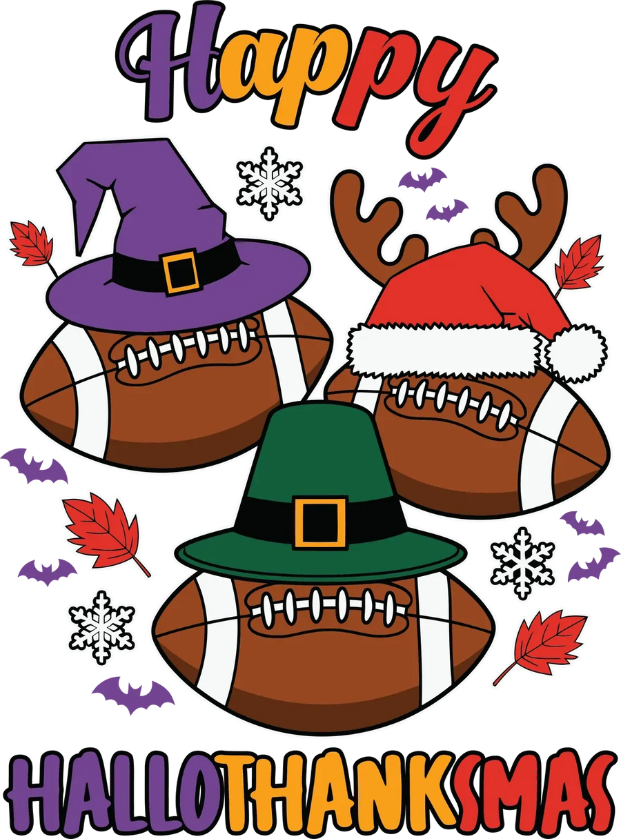 Happy Hallothanksmas DTF Transfer Ready to Press