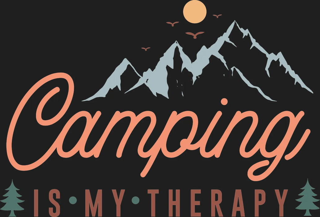 Camping Therapy DTF Transfer Ready to Press
