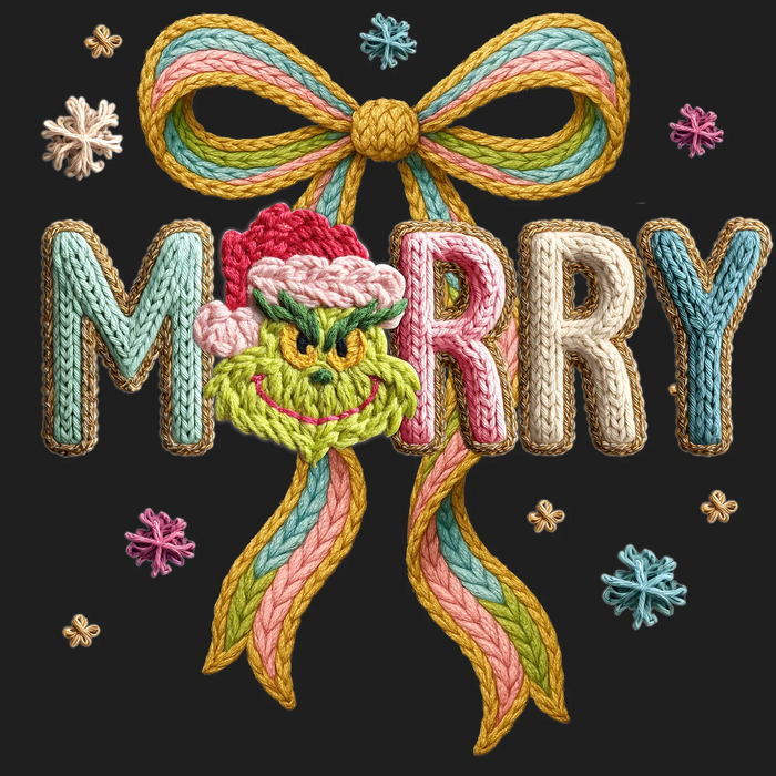 Grinch Merry Christmas DTF Transfer Ready to Press