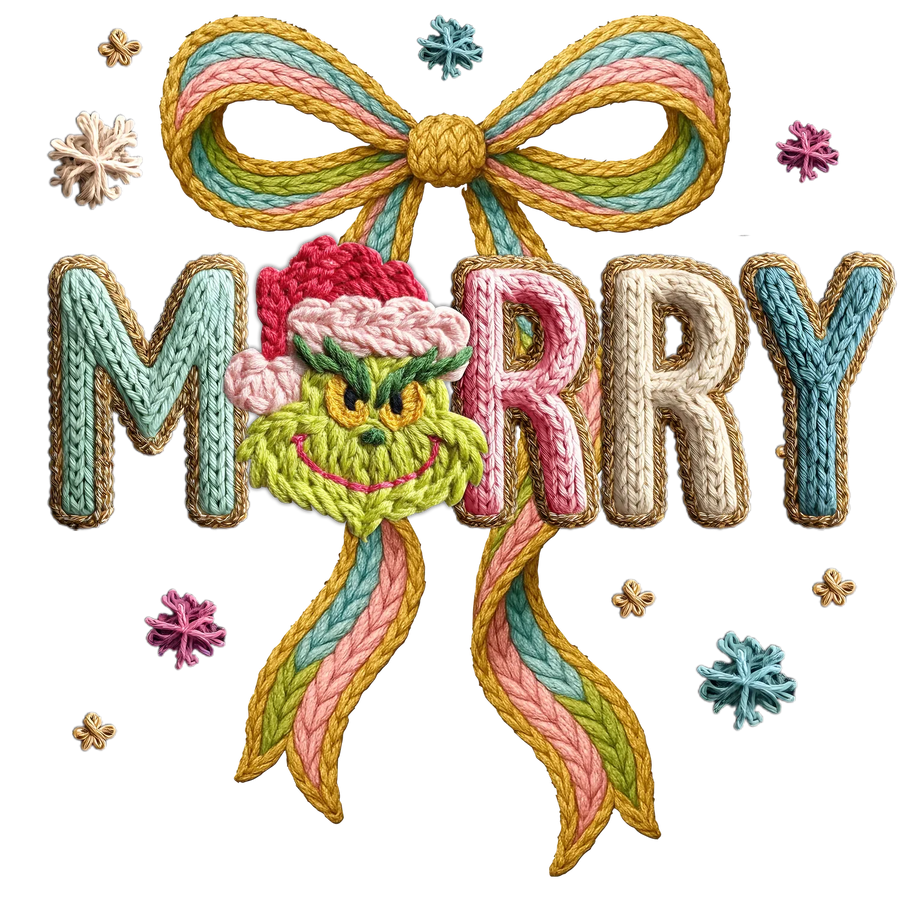 Grinch Merry Christmas DTF Transfer Ready to Press