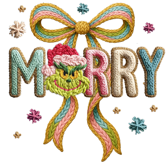Grinch Merry Christmas DTF Transfer Ready to Press
